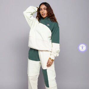 Colorblock Jogger in Forest Green + Cream